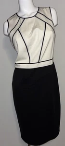 Vestido Vaina Casa Blanca Mercado Negro WHBM Crudo Tubería Gráfico Nuevo con Etiquetas Talla 12 - Imagen 1 de 7