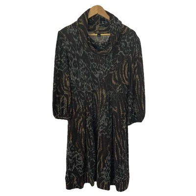 ALYX женский размер большой животных печать ковбой шеи длинным рукавом вязаное платье - Изображение 1 из 4