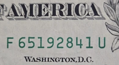 1988A $1 Web Banknote F 65192841 U LIGHTLY CIRCULATED  - Image 1 of 4