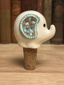 Vintage Deko Elefant Weinflaschenverschluss mit Korkenboden - Bild 1 von 6