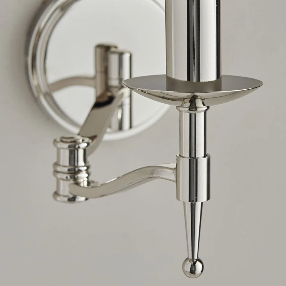 Brand New! Interiors 1900 Tiffany Wall Light Chrome Stanford Antique-Swing Arm - Image 1 of 1