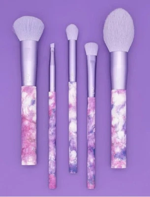 New! Limited Edition Moda 5Pc PEACEFUL PURPLE Tye Dye Series Makeup Brush Set  - Image 1 of 4