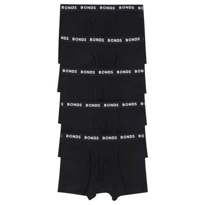 5 x Bonds Mens Everyday Trunks Underwear Black Undies - image 1 of 4