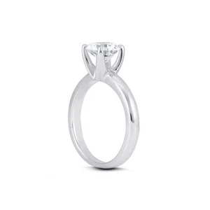 0.52ct F SI1 Round Natural Diamond Platinum Classic Solitaire Engagement Ring - Picture 1 of 7
