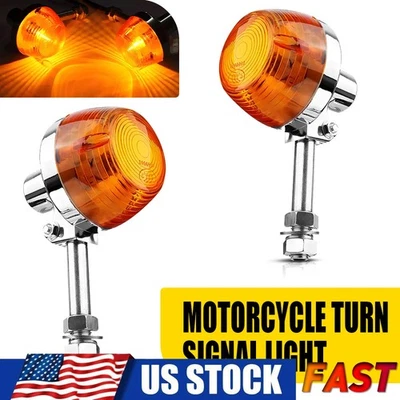 Par de luces indicadoras de giro ámbar lámpara para Honda XL100 C70 CT70 CT90 CB350 Foto 1 de 4
