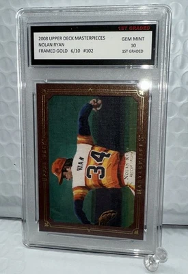 Obras maestras de cubierta superior Nolan Ryan 2008 enmarcadas en oro. ¡Solo 10! Foto 1 de 4