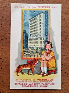 VICTOR & CO. FURNITURE STORE, BUFFALO, NY ADVERTISING CARD, 1910'S - Picture 1 of 2