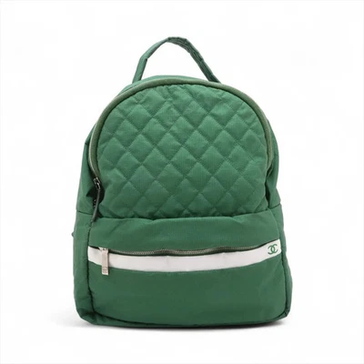 Chanel Matelasse Nylon Backpack Green Silver Metal Fittings 20XXXXXX - Image 1 of 4