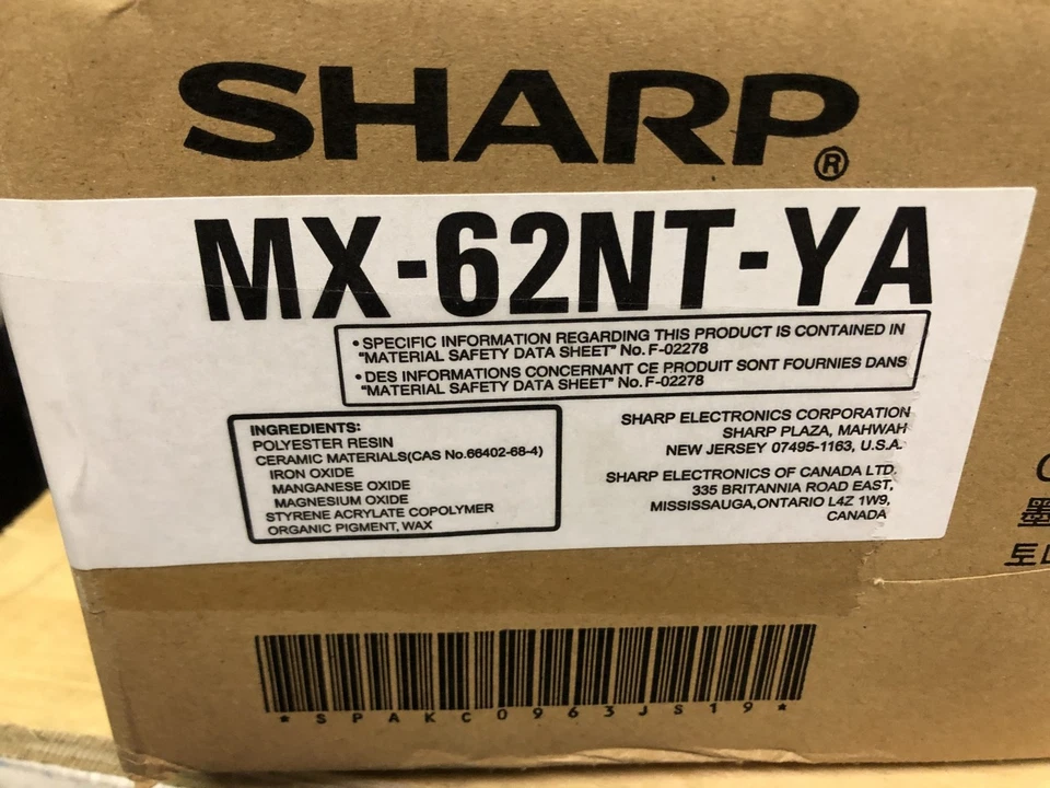 Genuine Sharp MX-62NTYA Yellow Toner - NEW SEALED - Image 1 of 1