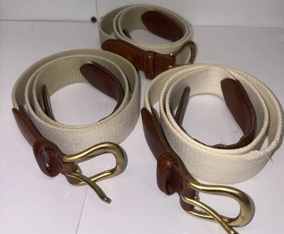 Cinturón Coach Lino Surcingle 36" Beige Tostado 3880 De Colección Lote De 3 Foto 1 de 4