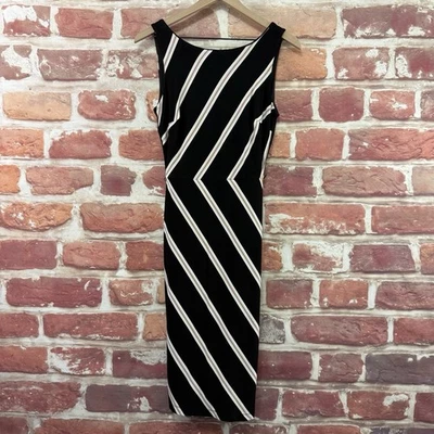 Vestido feminino White House Black Market 2 listras abstrato elástico casual carreira - Imagem 1 de 4