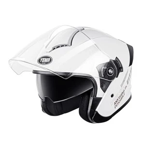 YEA Casco de motocicleta de cara abierta 3/4 aprobado por DOT, doble M Blanco - Bild 1 von 7
