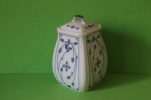 Vorratsdose für Tee Teedose Teebüchse Porzellan Indisch Blau Strohblume - Picture 1 of 2