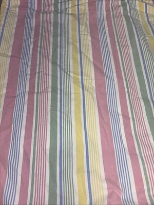 Juego de sábanas dobles TOMMY HILFIGER rosa pastel amarillo azul verde rayas (3P) de colección Foto 1 de 4