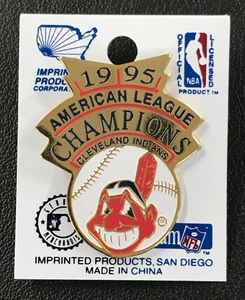 1995 MLB Cleveland Indians AL Champions Lapel Pin VTG Chief Wahoo Mascot CLEAN! - Picture 1 of 2