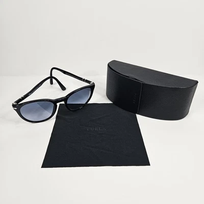 Persol Sunglasses Black Silver Round Blue Lens 3152-S Handmade In Italy  - Image 1 of 4