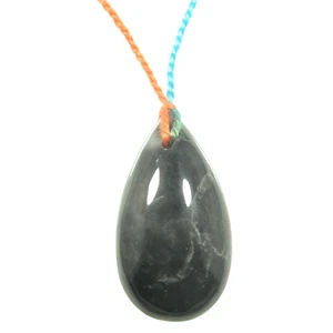 Black Jasper 35x19x10 mm Gemstone Cabochon Pendant bead - Picture 1 of 10