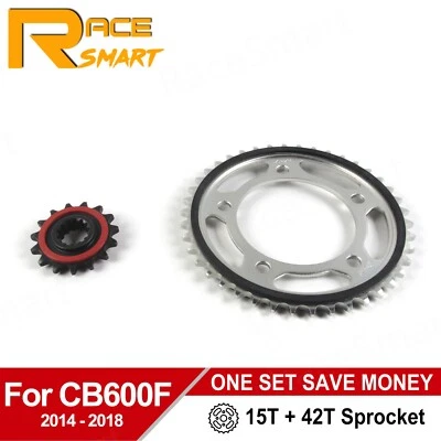 525 Pitch 15T 42T Front Rear Sprocket For Honda CB600F CB650F CBR650F 2014-2018 - Image 1 of 4