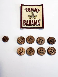 VINTAGE TOMMY BAHAMA HAWAIIAN SHIRT SET OF 9 COCONUT SHELL REPLACEMENT BUTTONS - Picture 1 of 3