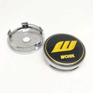 4 pcs 60 mm for W WORK Black Golden Alloy Wheel Center Caps Hub Caps Rim Caps - Picture 1 of 8