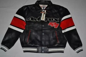 SALE AUTHENTIC Avirex LEGEND Leather BOMBER Jacket MENS BLACK NEW ALL SIZES - Picture 1 of 8
