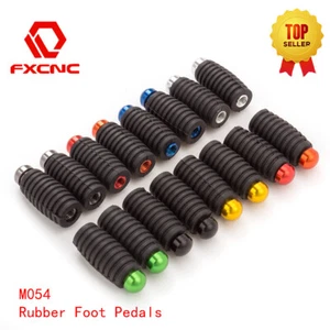 Universal Motorcycle CNC Rubber Aluminum Footrests Footpeg Pedals Rearsets - Picture 1 of 19