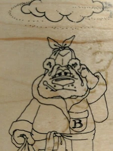 Brown Bear Darby Under Weather 1997 Wood Mounted Stamp For Art Gone Wild! U1-819 - Picture 1 of 9