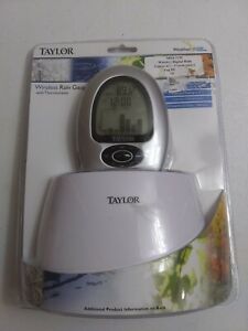 Taylor Precision Products Wireless Rain Gauge with Thermometer, White, Universal