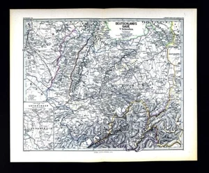 1875 Spruner Map Deutschland's Gaue Schwabia Germany Switzerland Alps Europe - Picture 1 of 6