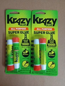 2 Packages of 2 Pack Krazy Glue KG517 Elmer's Product Inc 4 Tubes Total FREE SHP - Picture 1 of 2