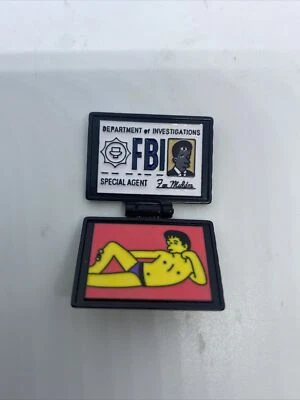 The Simpsons Pin X-Files FBI Fox Mulder ID Card Enamel//Metal 1.25" pin - Image 1 of 4