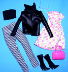 %***Barbie clothing fashion*leather jacket (imitation), dress, top, pants, boots***%