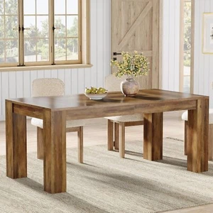 Rectangular Kitchen Dinner Table Farmhouse Wooden Eating Table for Home - Picture 1 of 8