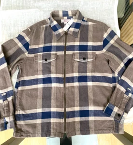 *NWT* Wallace & Barnes Mens "L" Zip-Front Twill Workshirt Shacket - Picture 1 of 11