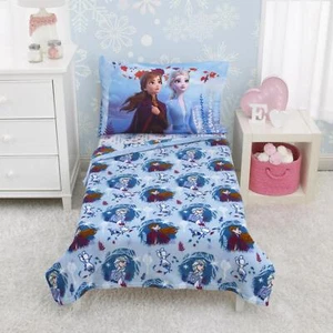 Kleinkind Decke Bett Frozen 2 Kinder Plüsch hellblau lavendel türkis weiß Elsa Anna - Bild 1 von 3