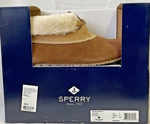 Sperry Emory stivaletti anatra pantofole donna taglia 5 marrone marrone marrone scamosciato pelliccia sintetica - Foto 1 di 13