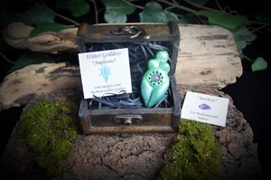 Witches Water Elemental Goddess Altar Piece Amethyst Crystal Talisman Chest Gift - Picture 1 of 5