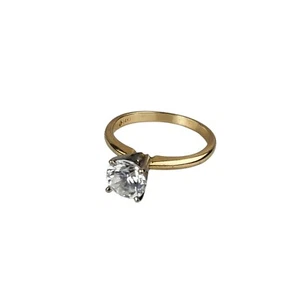 14k Solid Gold Engagement/ Wedding Ring With Cubic Zirconia 2.5 Grams - Picture 1 of 5