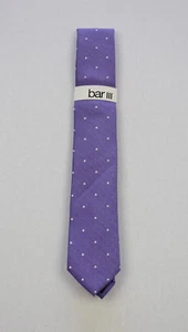 Bar III Mens Purple Bella Dona Dot Silk Blend Slim Neck Tie O/S - Picture 1 of 2