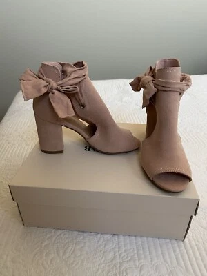 Botines de gamuza Just Fab rosa peep toe talla 5,5 Foto 1 de 3