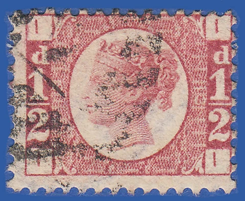 GB QV 1870 1/2d ROSE PLATE 13 II SG49 GU Cover