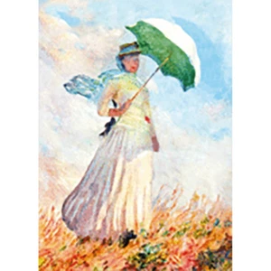 Tarjeta de felicitación lenticular parpadeante 3D Claude Monet - mujer con sombrilla - Imagen 1 de 2