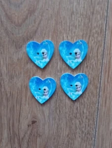 Set Of 4 Disney Frozen Elsa Kids Craft Wooden Buttons Uk Seller - Picture 1 of 1