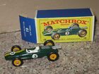 Vintage Matchbox Lesney # 19 Lotus Racing Car In Box MIB
