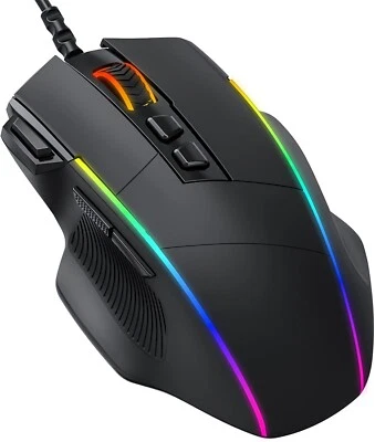 Gaming Maus mit RGB Beleuchtet USB 8 Tasten 8000 DPI für PC Laptop MAC C298 - Bild 1 von 4