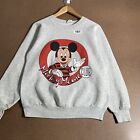 Vintage Mickey Mouse Sweater Adult Size Medium Grey Long Sleeve Men 24X19 90s