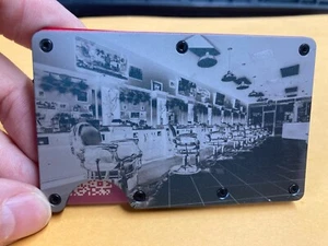 Aluminium personalisierte Gravur Metall Geldbörse-Sie senden uns das Design Menge: 1 - Bild 1 von 2