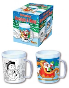 COLOR DE NAVIDAD TU PROPIA TAZA Niños Niñas Taza de beber Cumpleaños Santa Caja de regalo - Imagen 1 de 1