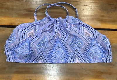 Xhilaration Plus Size Periwinkle Paisley High Neck Bikini Top Size 20W NWOT - Image 1 of 4