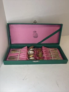 12 Sterling Silver Early 1970’s  Cocktail Forks And Spoons W/ Box Oriental - Picture 1 of 16